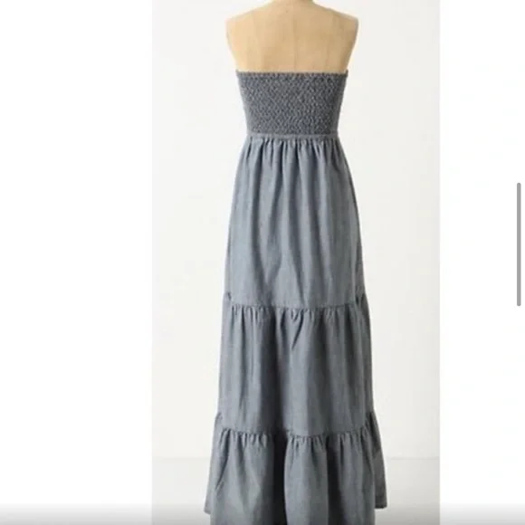 Anthropologie Daughters of the Liberation Chambray Tiered Maxi Dress - Picture 2 of 6